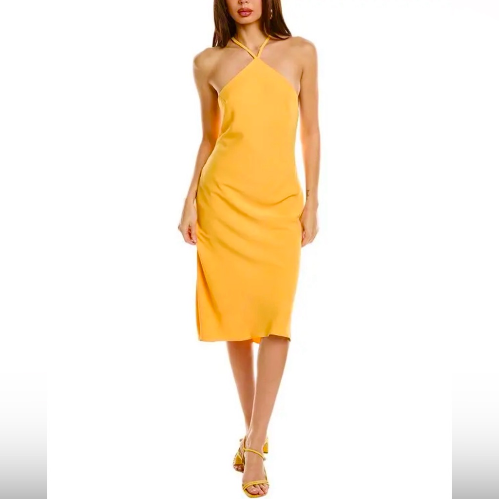 Amanda Richard | Melonie Midi Dress In Citron
